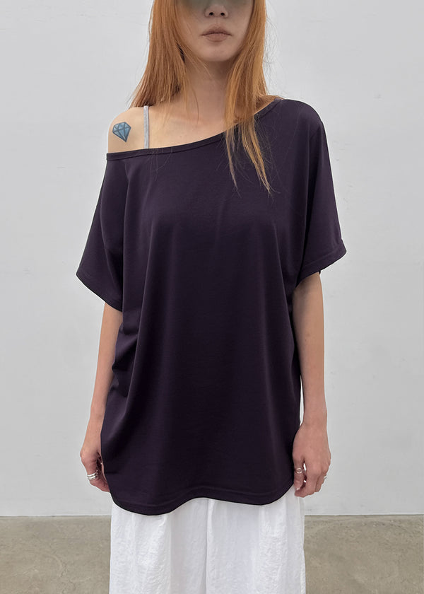 Dermal Loose Fit Off-shoulder Short Sleeve Tee