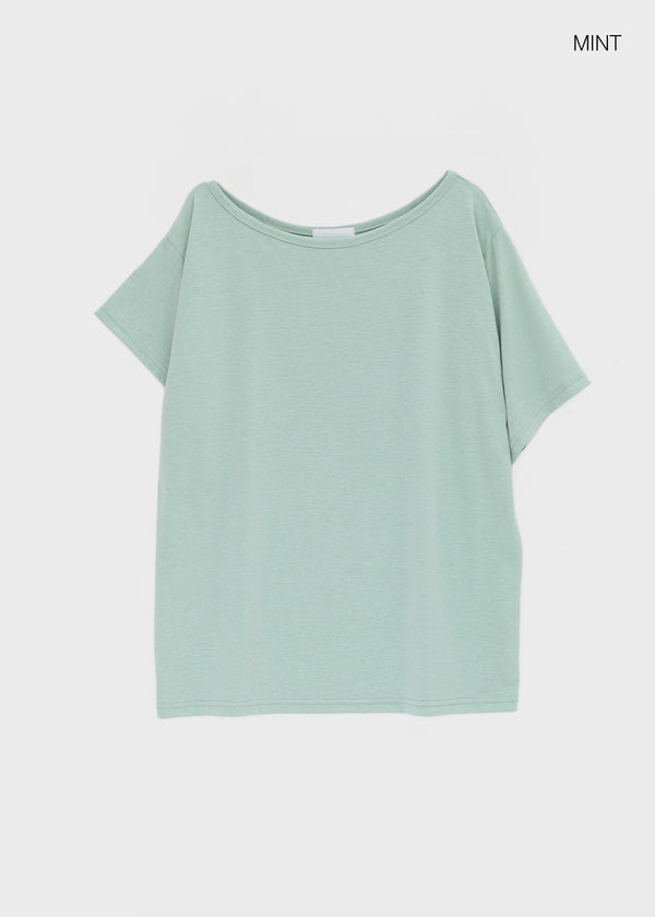 Dermal Loose Fit Off-shoulder Short Sleeve Tee