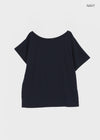 Dermal Loose Fit Off-shoulder Short Sleeve Tee
