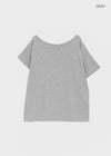 Dermal Loose Fit Off-shoulder Short Sleeve Tee
