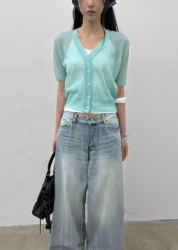 Paichi Linen Short-sleeve Cardigan