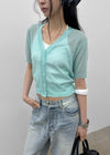 Paichi Linen Short-sleeve Cardigan