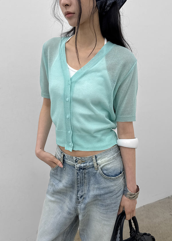 Paichi Linen Short-sleeve Cardigan