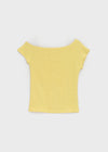 Unleng Jacquard Off-shoulder Short Sleeve Tee
