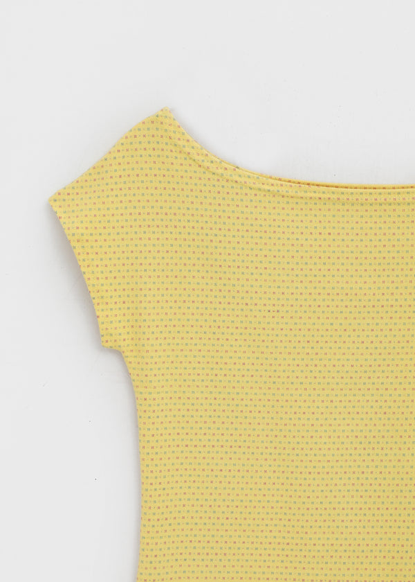 Unleng Jacquard Off-shoulder Short Sleeve Tee