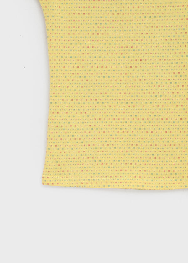Unleng Jacquard Off-shoulder Short Sleeve Tee