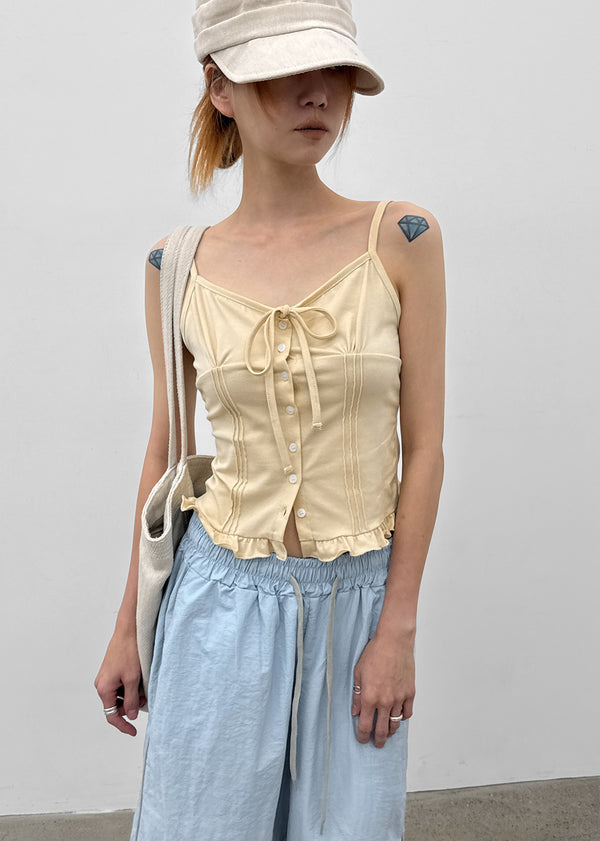 [MADE] Cocoru Frill Ribbon Sleeveless Top