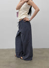Dessun Nylon Check String Pants