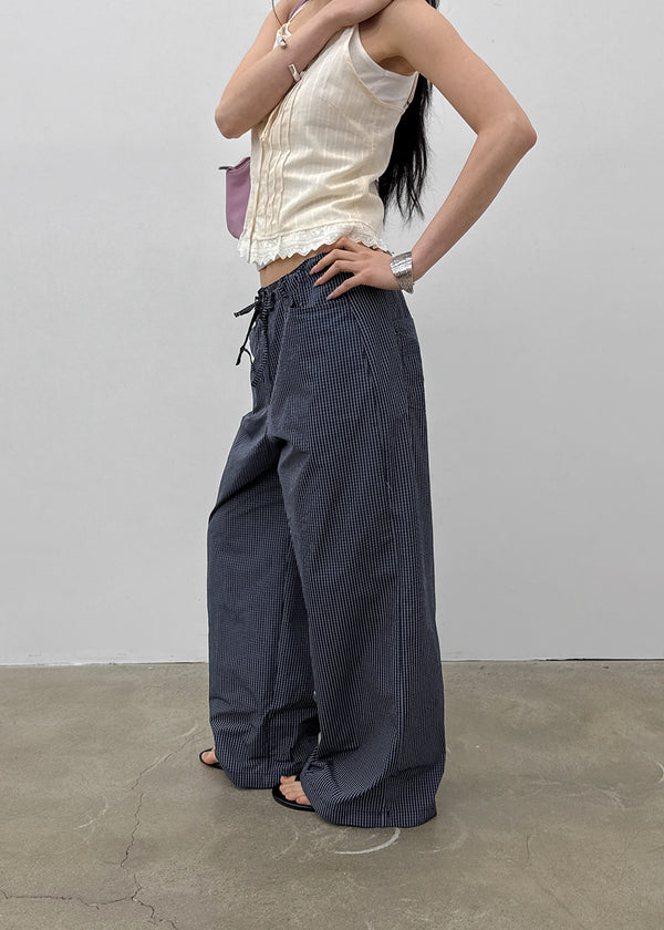 Dessun Nylon Check String Pants