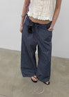 Dessun Nylon Check String Pants