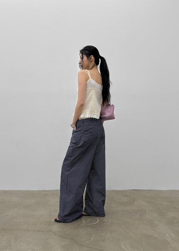 Dessun Nylon Check String Pants