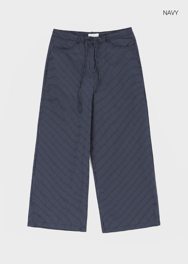 Dessun Nylon Check String Pants