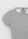 Solsee Halter Layered Short Sleeve Tee (Built-in Cap)
