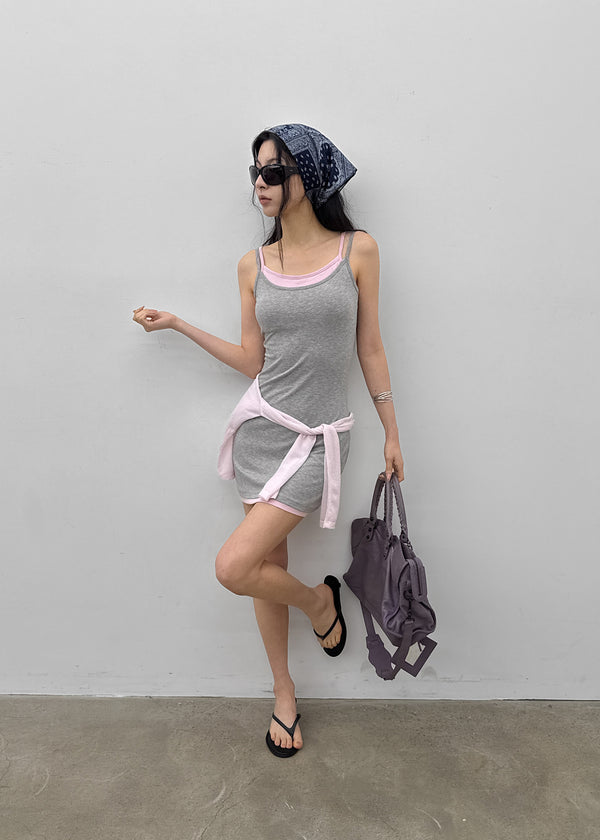 [MADE] Prico Layered Mini Dress (Built-in Cap)