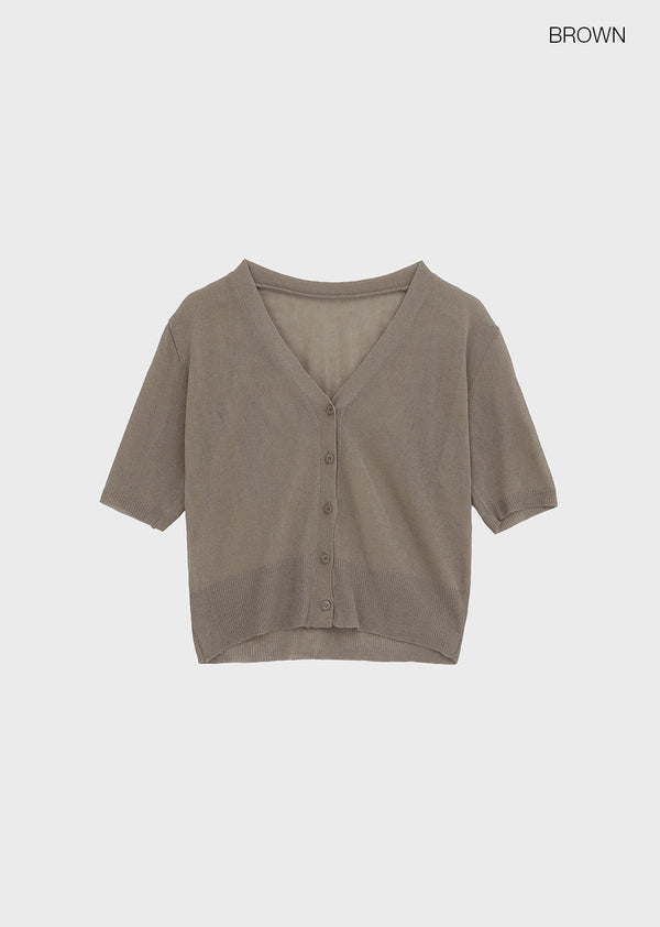 Paichi Linen Short-sleeve Cardigan