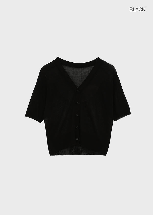 Paichi Linen Short-sleeve Cardigan