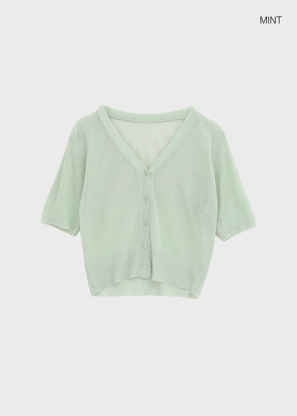 Paichi Linen Short-sleeve Cardigan
