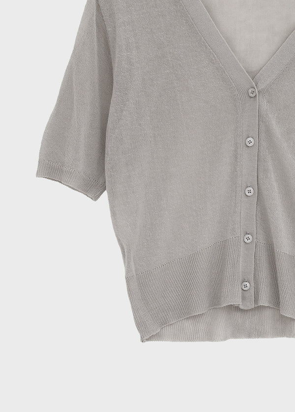 Paichi Linen Short-sleeve Cardigan
