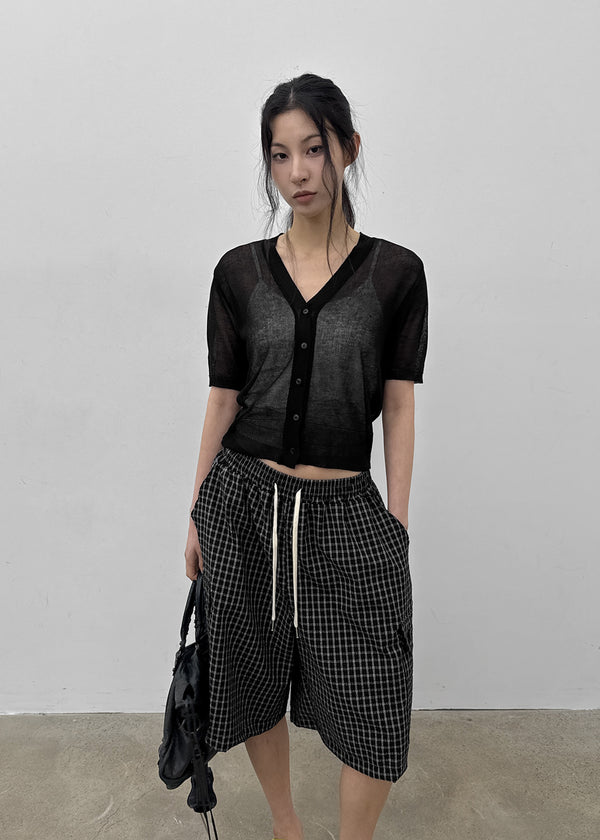 Paichi Linen Short-sleeve Cardigan