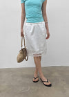 Mondelang Lace Satin Midi Skirt