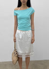 Mondelang Lace Satin Midi Skirt