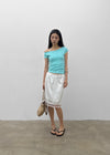 Mondelang Lace Satin Midi Skirt