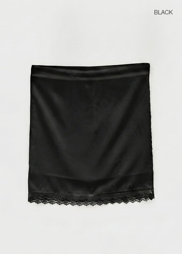 Mondelang Lace Satin Midi Skirt