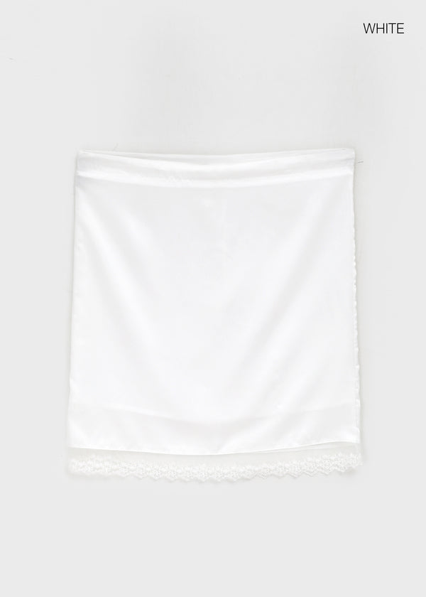 Mondelang Lace Satin Midi Skirt