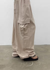 (UNISEX) Polset Wide Linen Cargo Pants