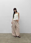 (UNISEX) Polset Wide Linen Cargo Pants