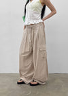 (UNISEX) Polset Wide Linen Cargo Pants