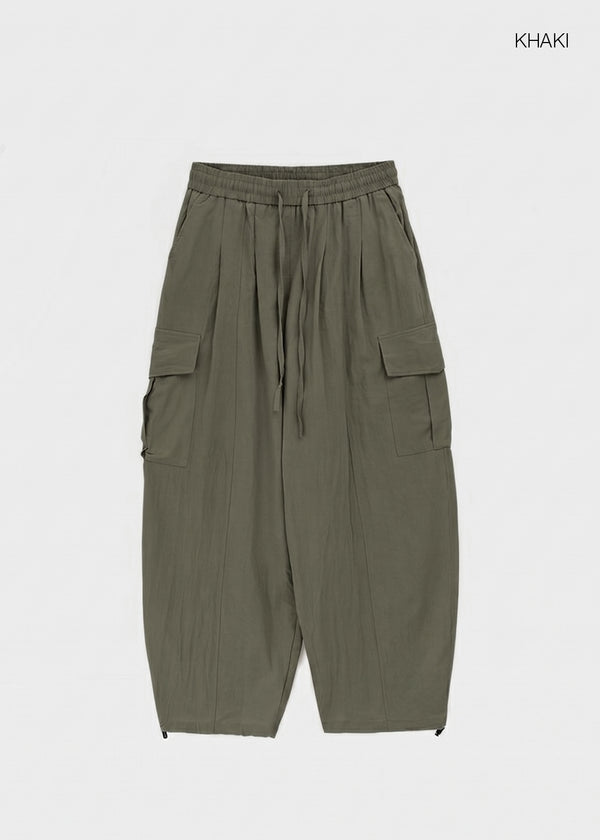 (UNISEX) Polset Wide Linen Cargo Pants