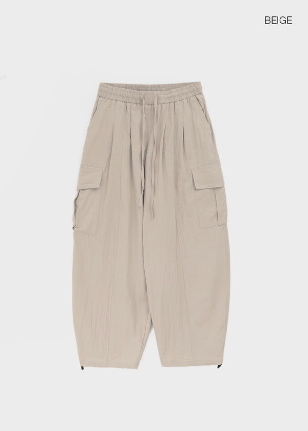 (UNISEX) Polset Wide Linen Cargo Pants