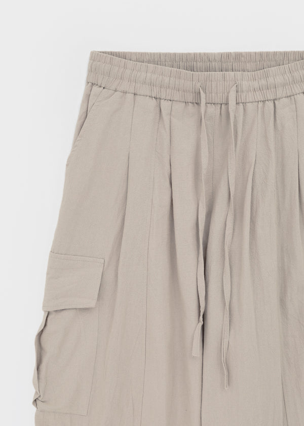 (UNISEX) Polset Wide Linen Cargo Pants