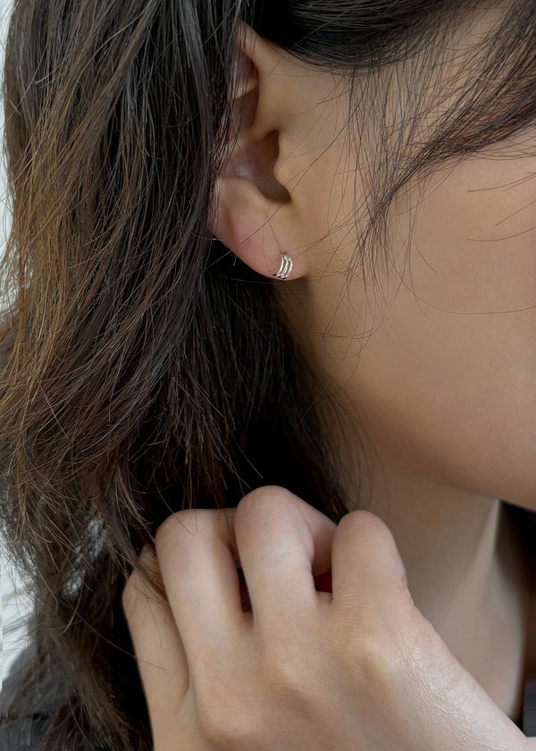 (SILVER 925) Cheddle Mini Silver Earrings