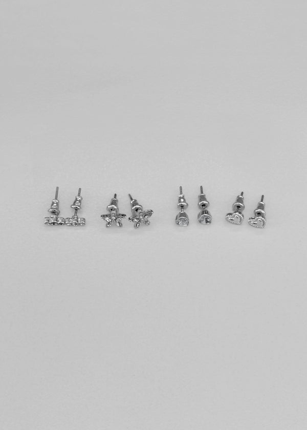 Chakuri 4-Set Cubic Earrings