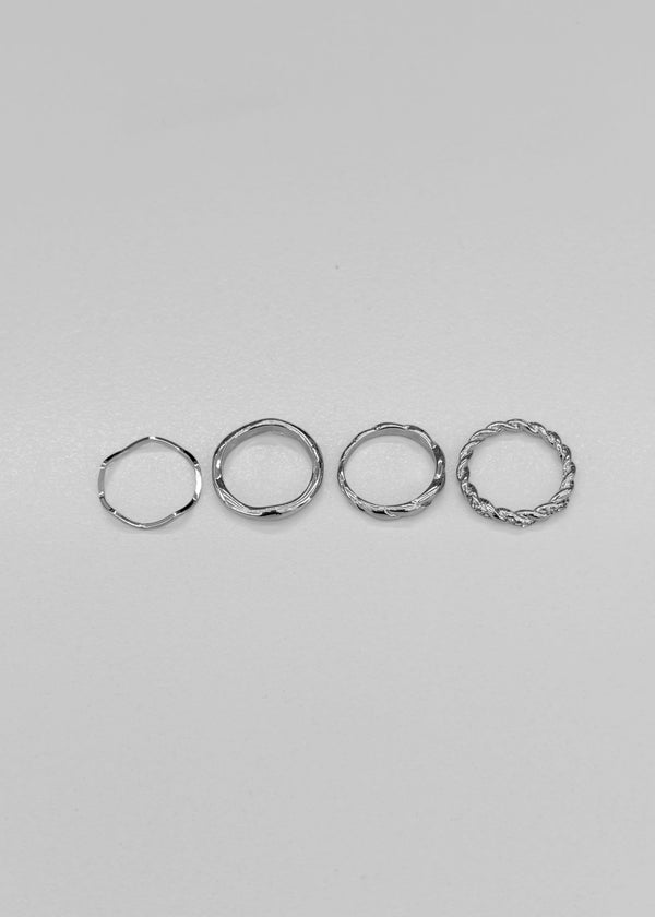 Tromue 4-Set Silver Ring
