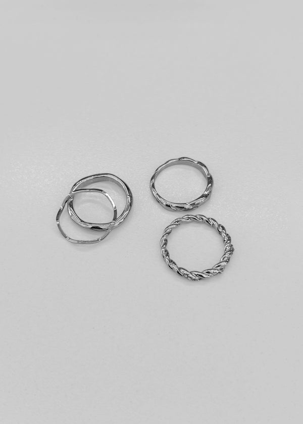 Tromue 4-Set Silver Ring