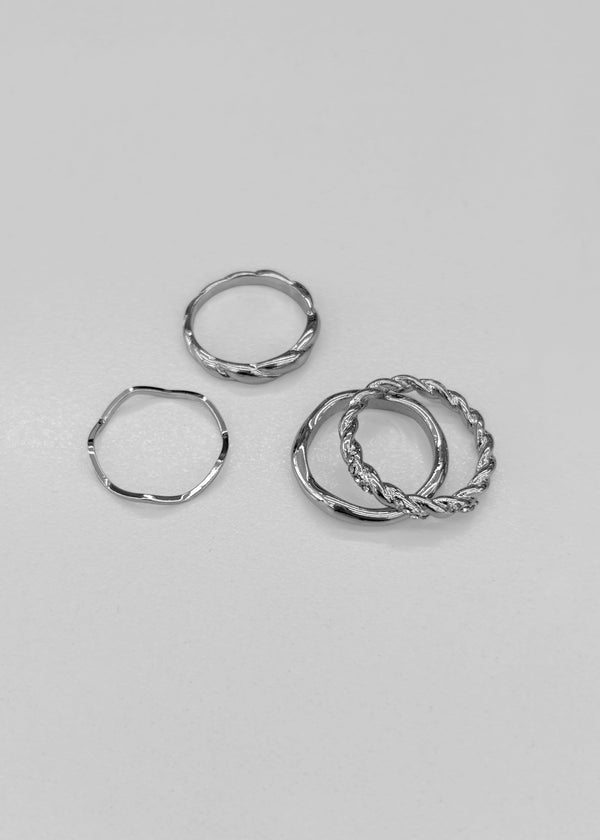 Tromue 4-Set Silver Ring
