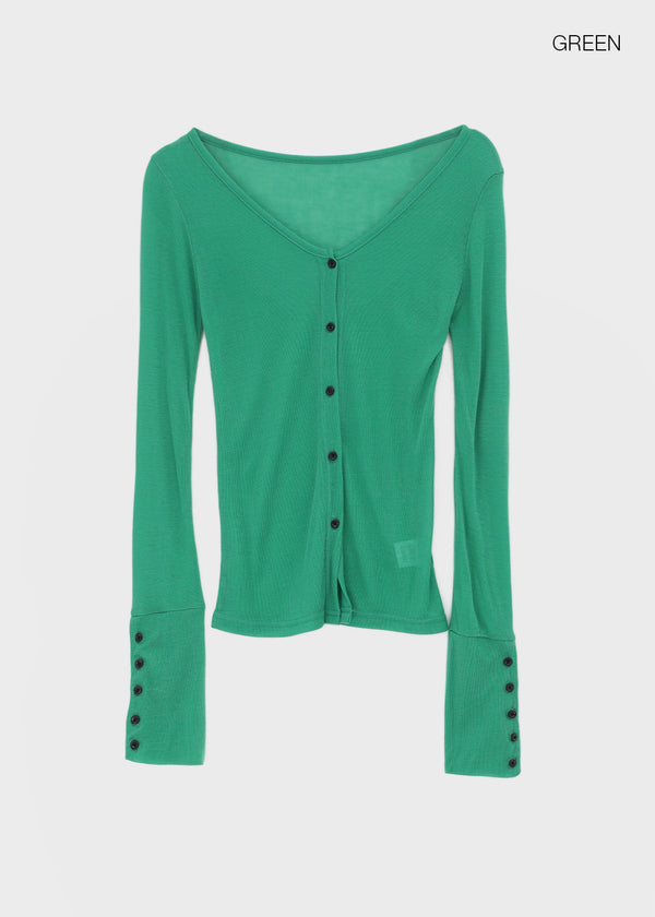 Meer Summer See-through Button Cardigan