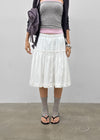 Mirage Frill Banding Midi Skirt