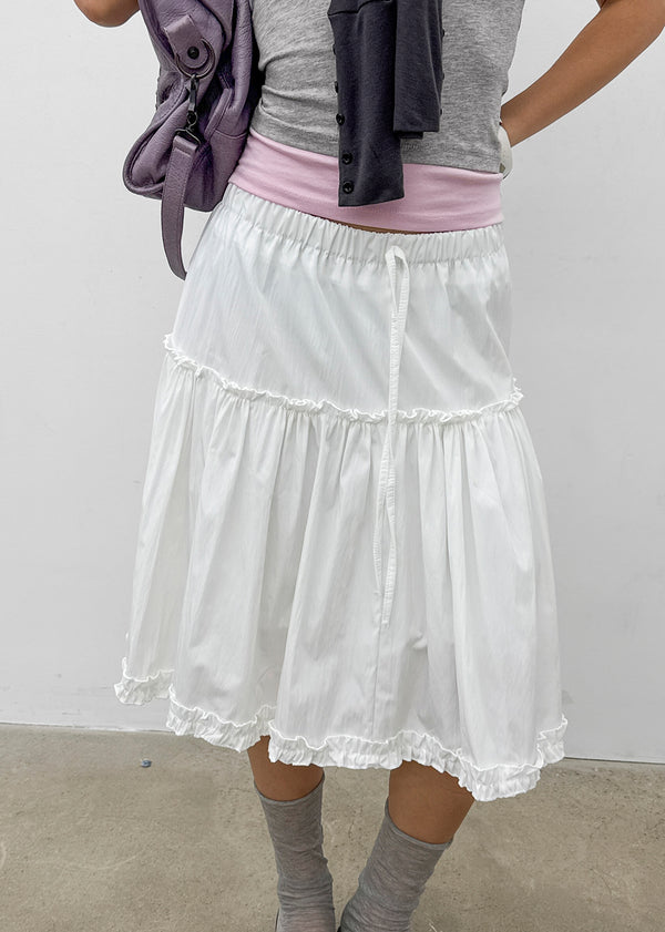 Mirage Frill Banding Midi Skirt