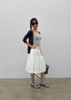 Mirage Frill Banding Midi Skirt
