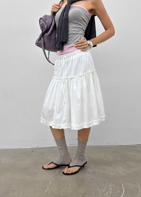 Mirage Frill Banding Midi Skirt