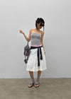 Mirage Frill Banding Midi Skirt