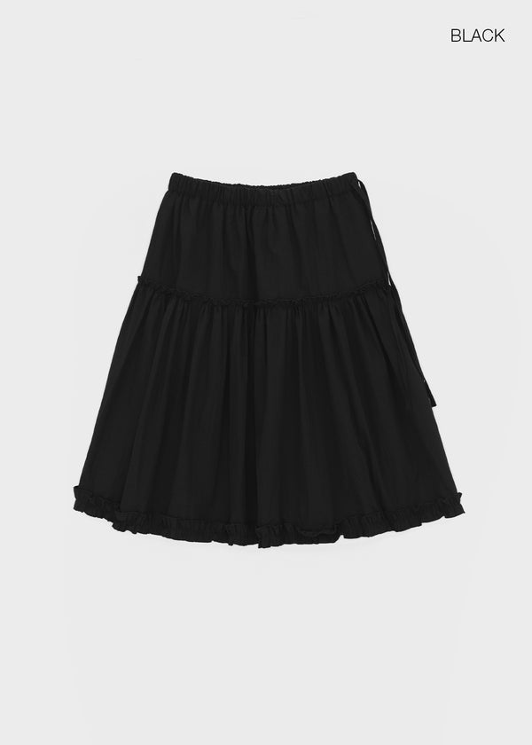 Mirage Frill Banding Midi Skirt