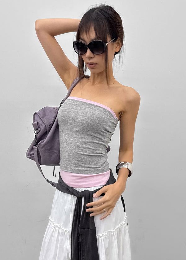 [MADE] Prico Layered Tube Top (Built-in Cap)