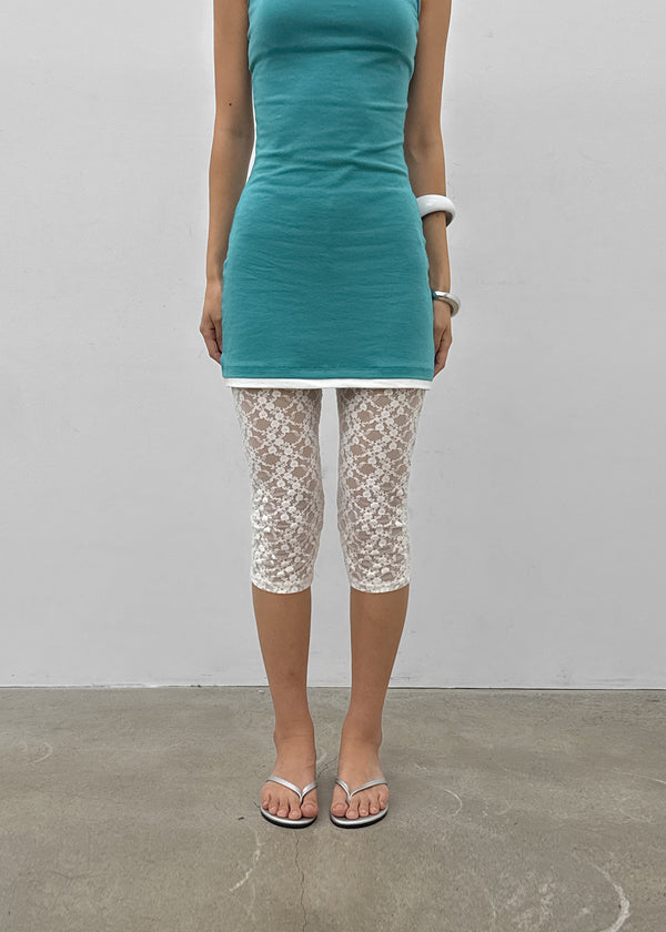 Quark See-through Lace Capri Leggings