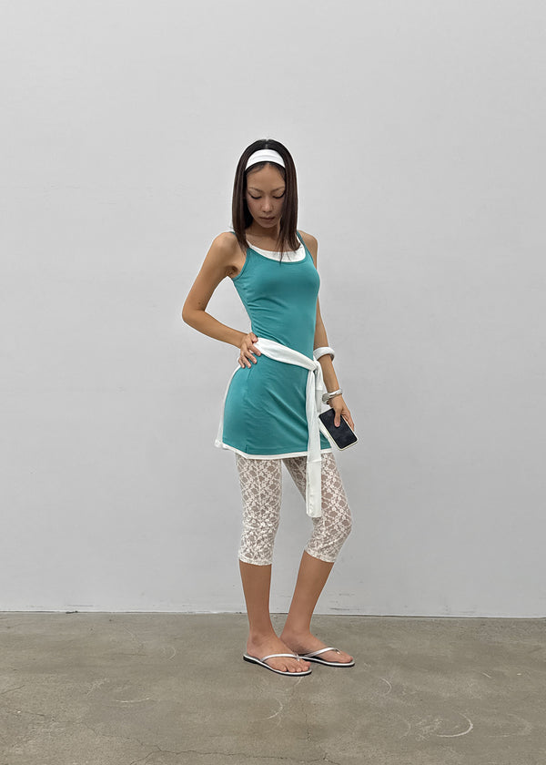 Quark See-through Lace Capri Leggings