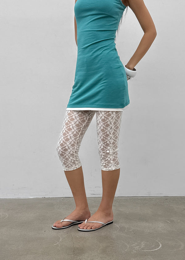 Quark See-through Lace Capri Leggings